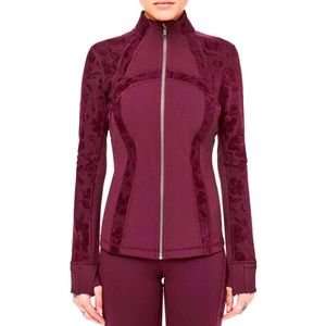 Lululemon Maroon Floral Special Edition Define Jacket, Size 8
